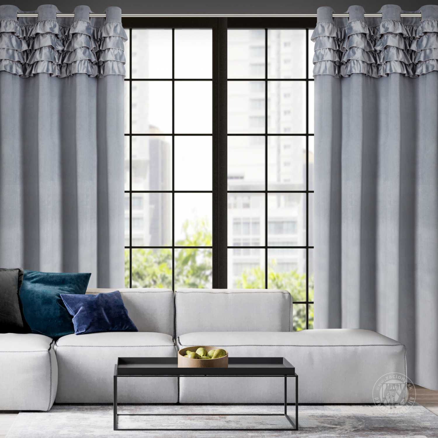 Záves ERIN na krúžkoch 140x250 cm sivý