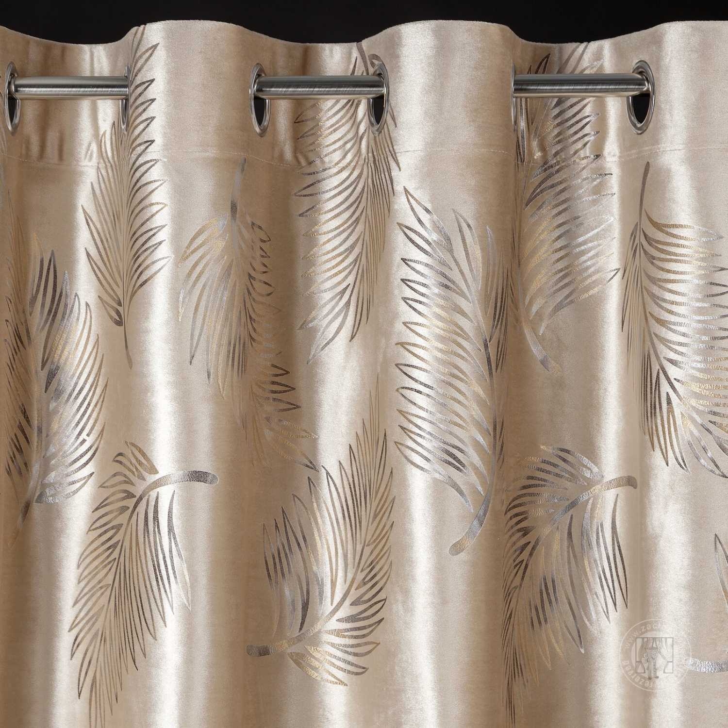 Záves IDALIA na krúžkoch 140x250 cm béžový/zlatý