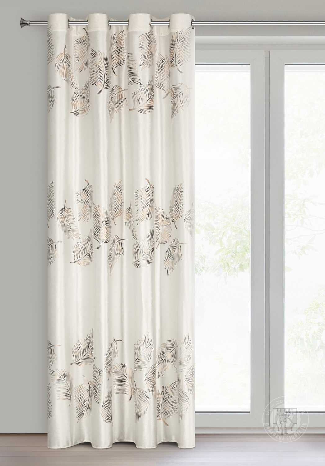 Záves IDALIA na krúžkoch 140x250 cm krémový/zlatý