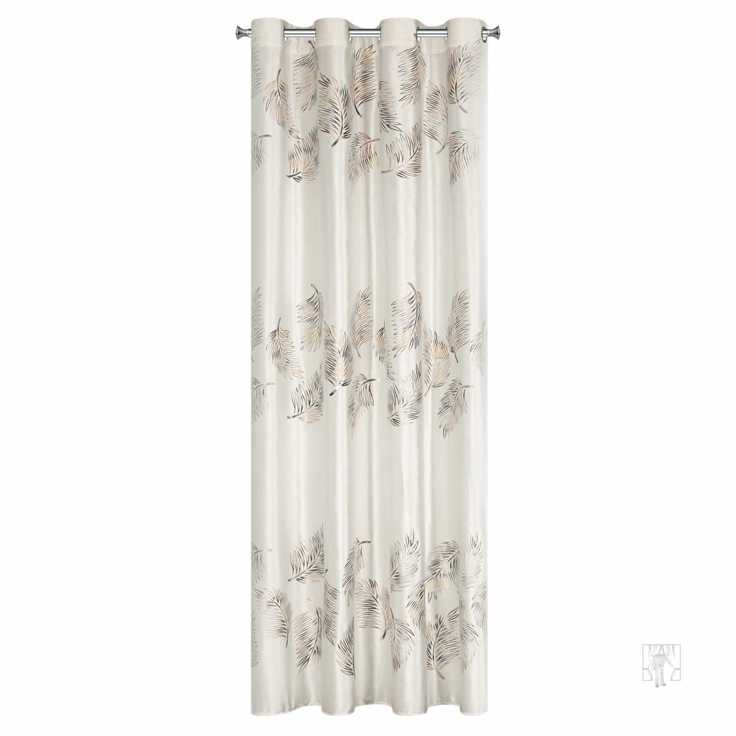 Záves IDALIA na krúžkoch 140x250 cm krémový/zlatý