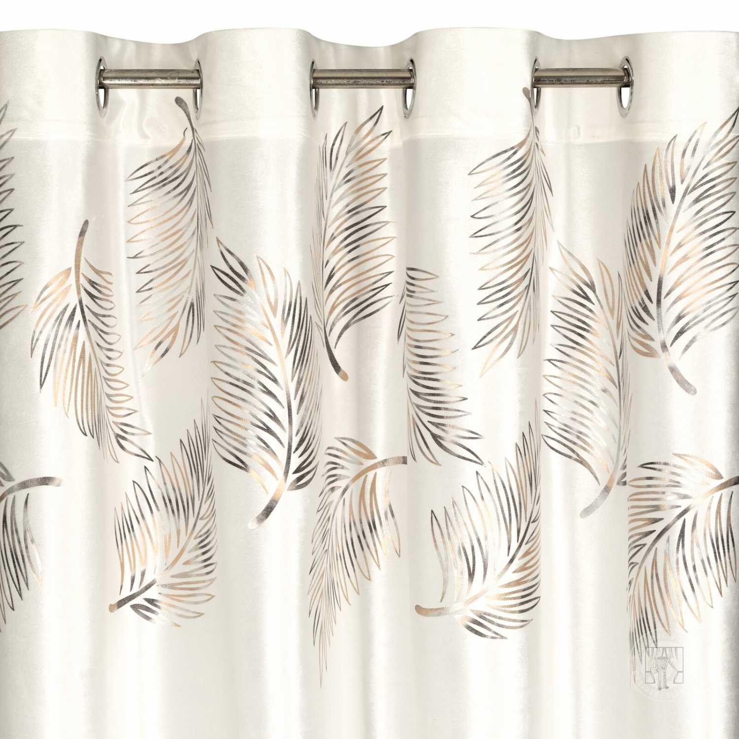 Záves IDALIA na krúžkoch 140x250 cm krémový/zlatý