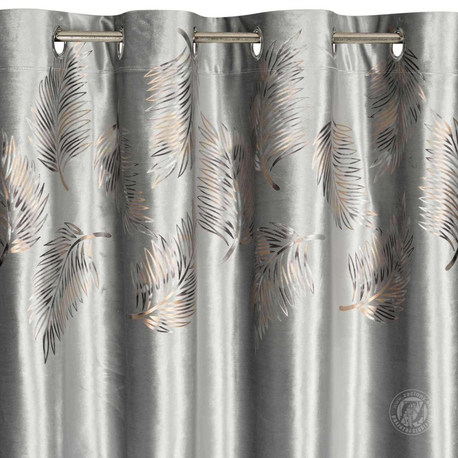 Záves IDALIA na krúžkoch 140x250 cm strieborný/zlatý