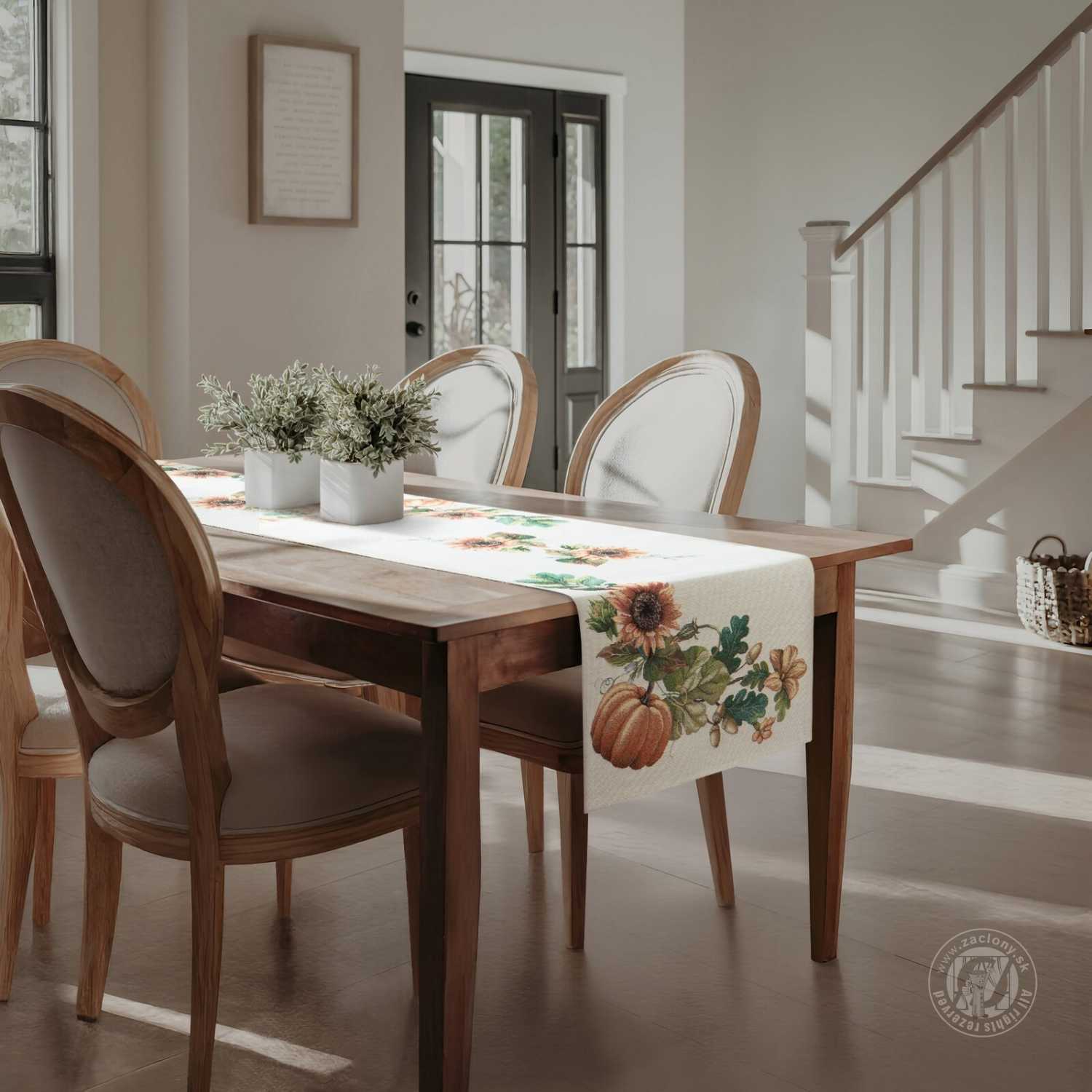 Gobelínový obrus 45x140cm s tekvicami a slnečnicami