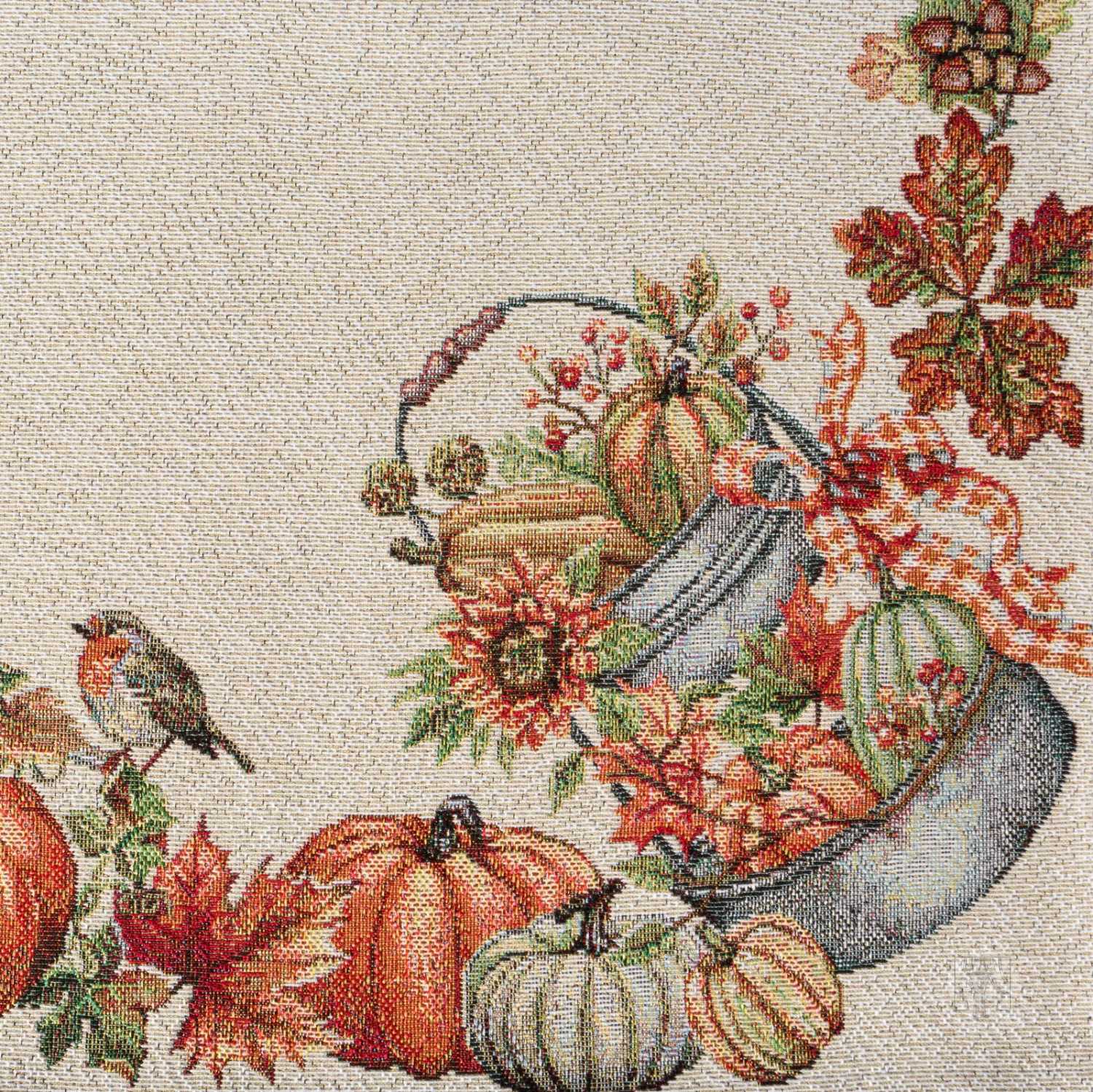 Gobelínový obrus 45x140cm s tekvicami a vtáčikmi