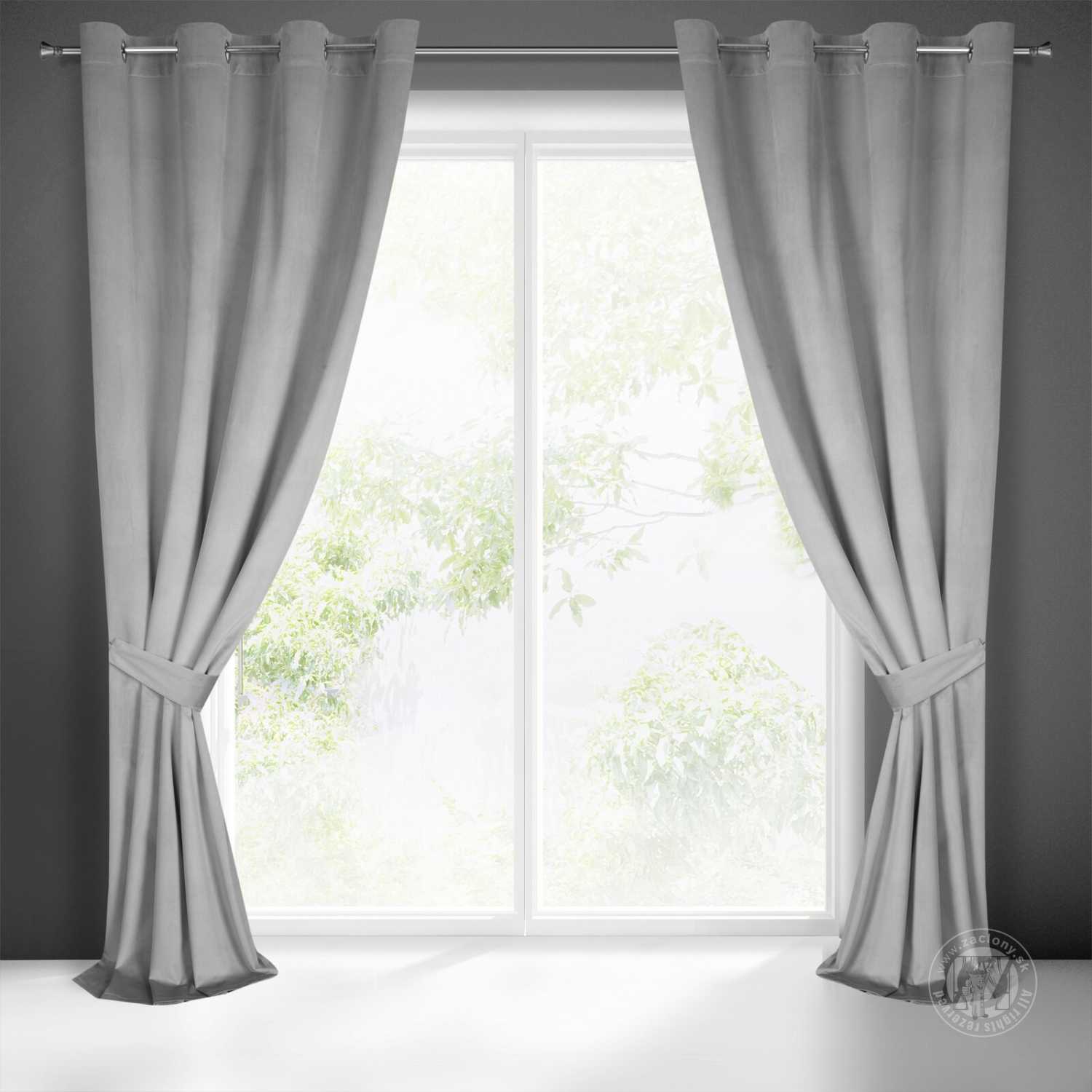 Záves CARMEN na krúžkoch s úchytkou 140x270 cm sivý