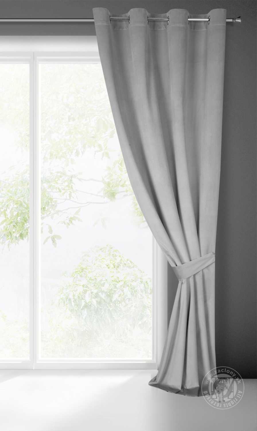 Záves CARMEN na krúžkoch s úchytkou 140x270 cm sivý