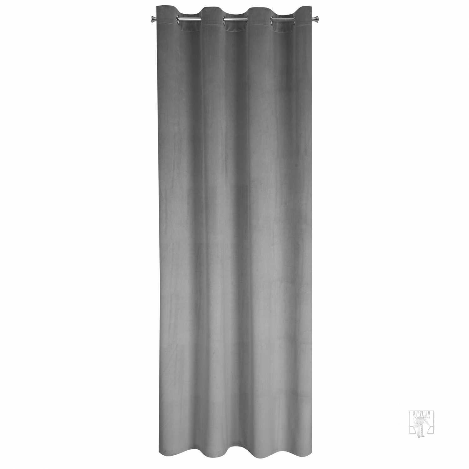 Záves CARMEN na krúžkoch s úchytkou 140x270 cm sivý