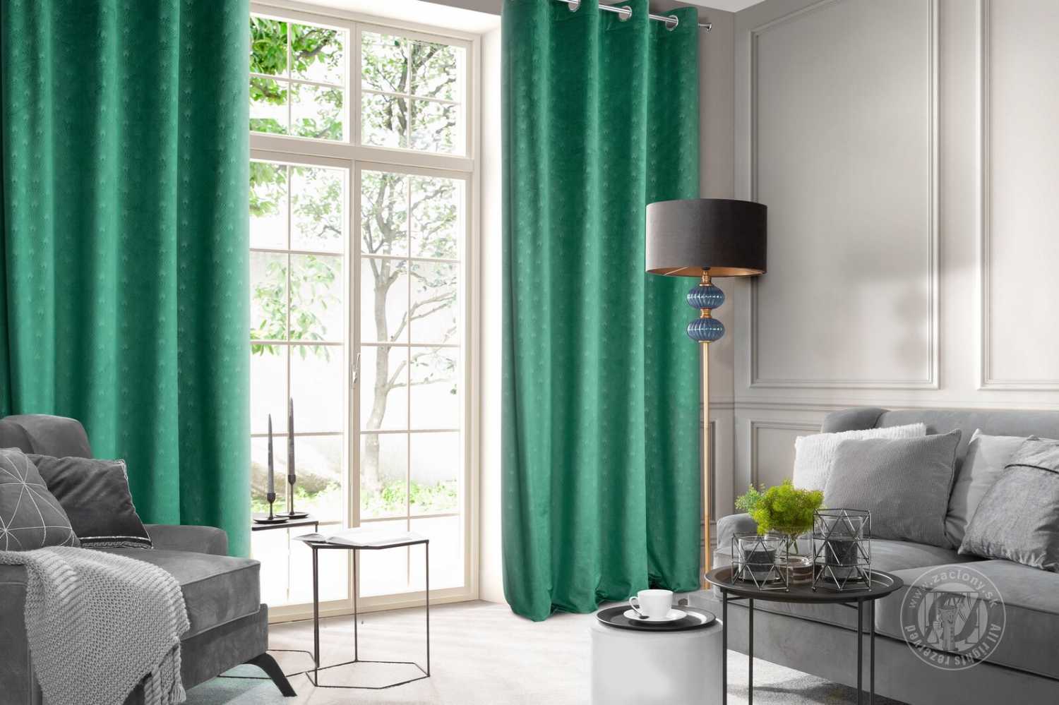 Záves JULIA na krúžkoch 140x250 cm zelený