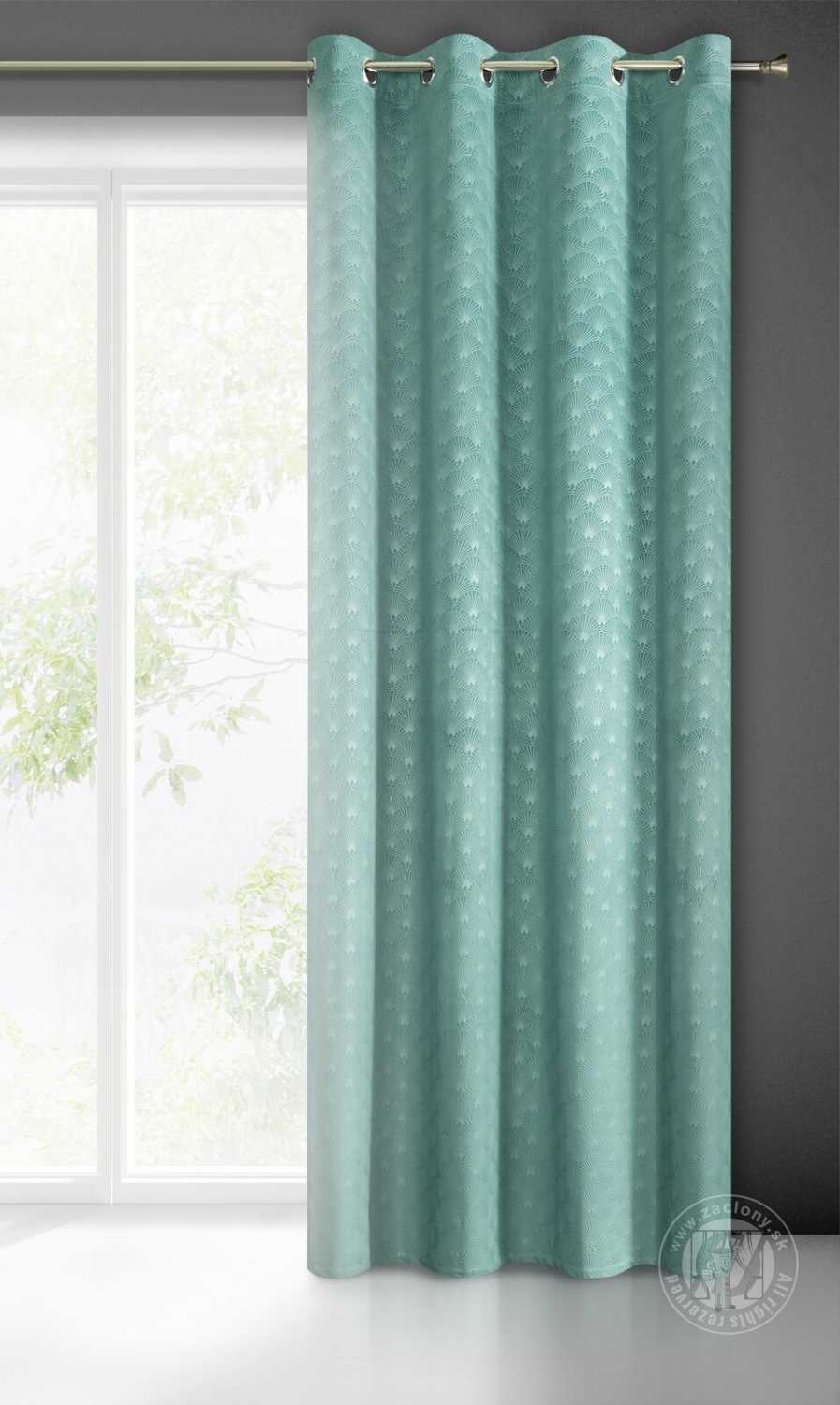 Záves JULIA na krúžkoch 140x250 cm tyrkysový