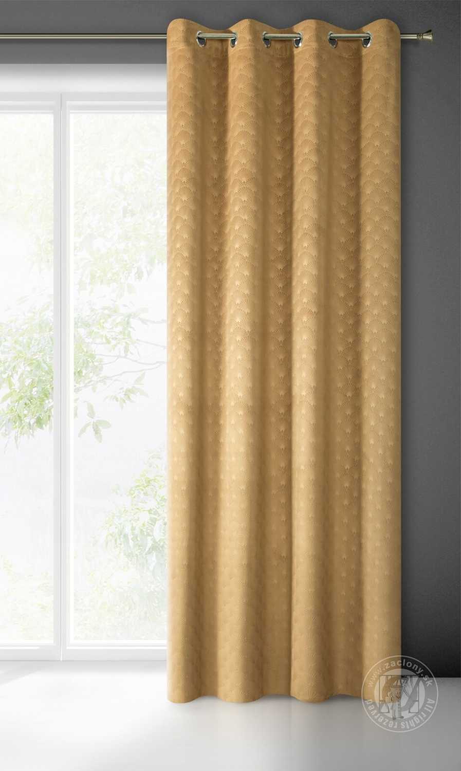 Záves JULIA na krúžkoch 140x250 cm horčicový