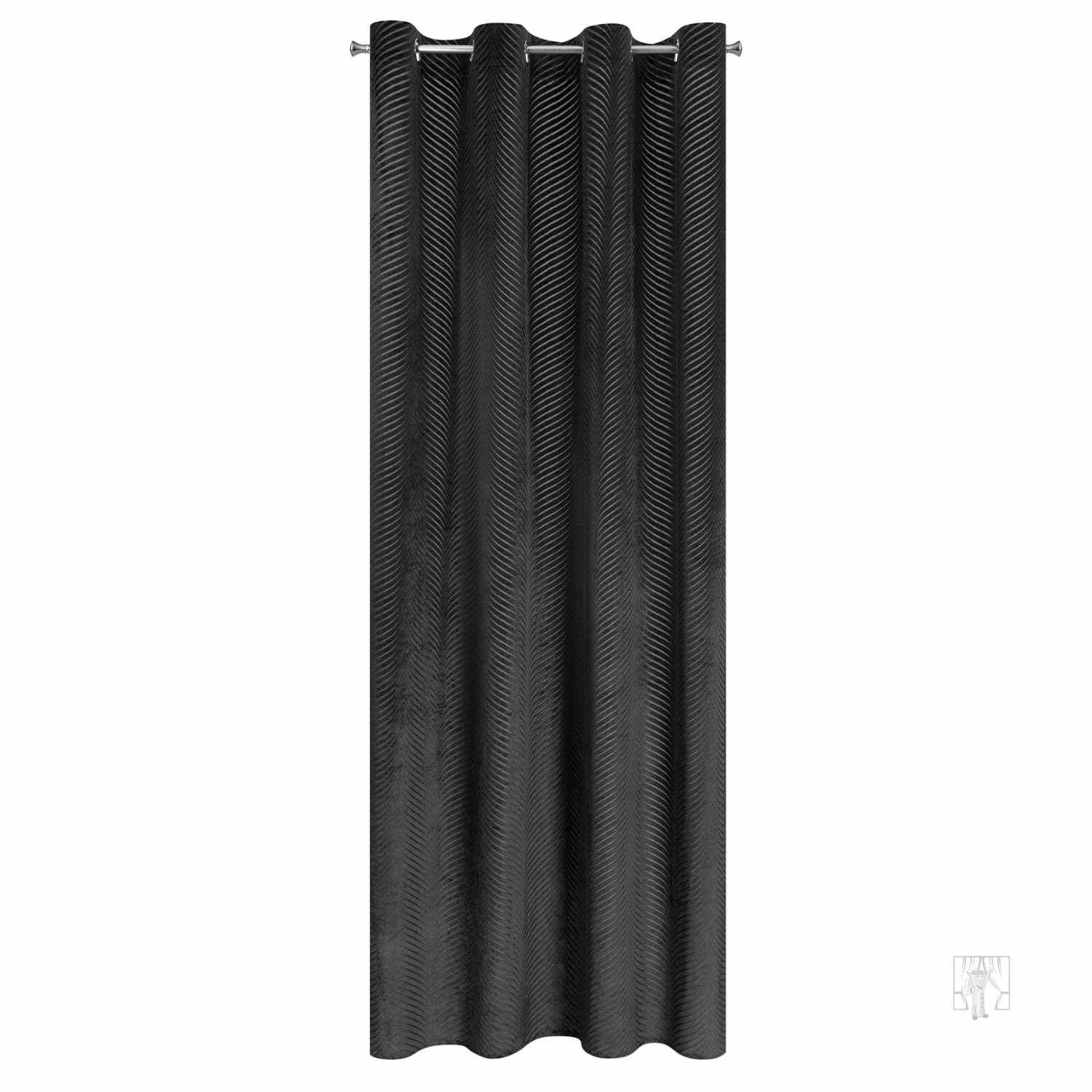 Záves LUSSI na krúžkoch 140x250 cm čierny
