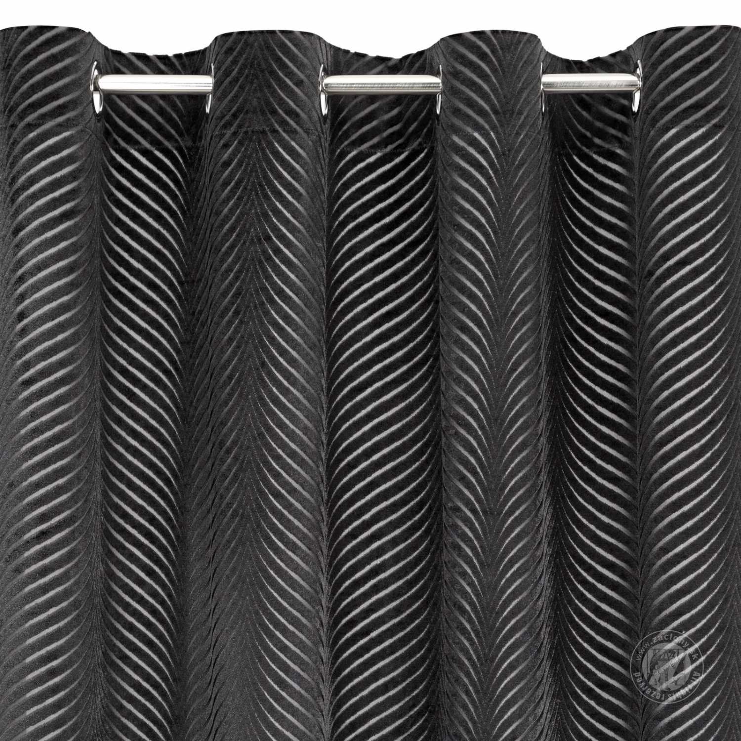 Záves LUSSI na krúžkoch 140x250 cm čierny