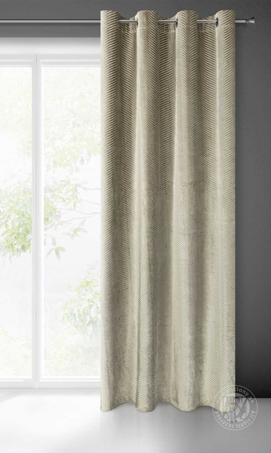 Záves LUSSI na krúžkoch 140x250 cm tmavobéžový