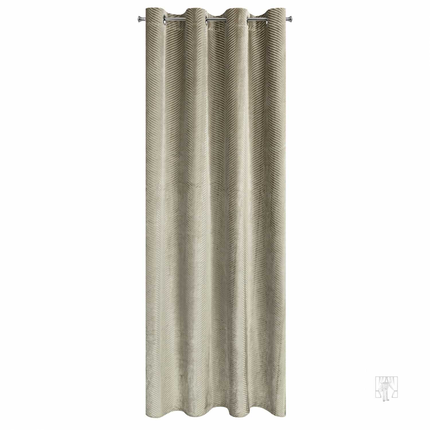 Záves LUSSI na krúžkoch 140x250 cm tmavobéžový