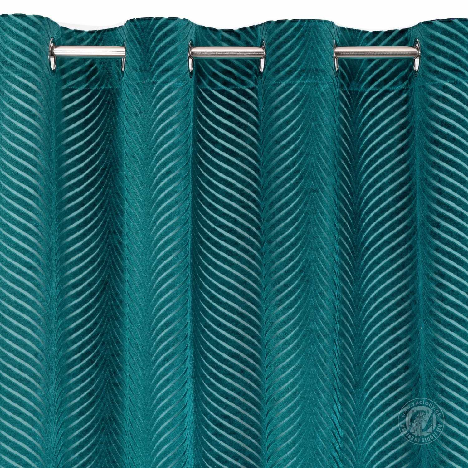 Záves LUSSI na krúžkoch 140x250 cm tmavotyrkysový