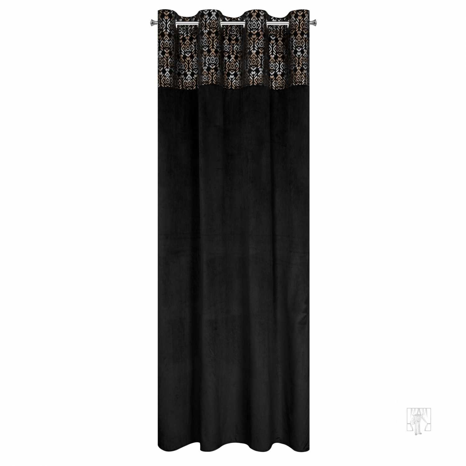 Záves LIZA na krúžkoch 140x250 cm čierny/zlatý