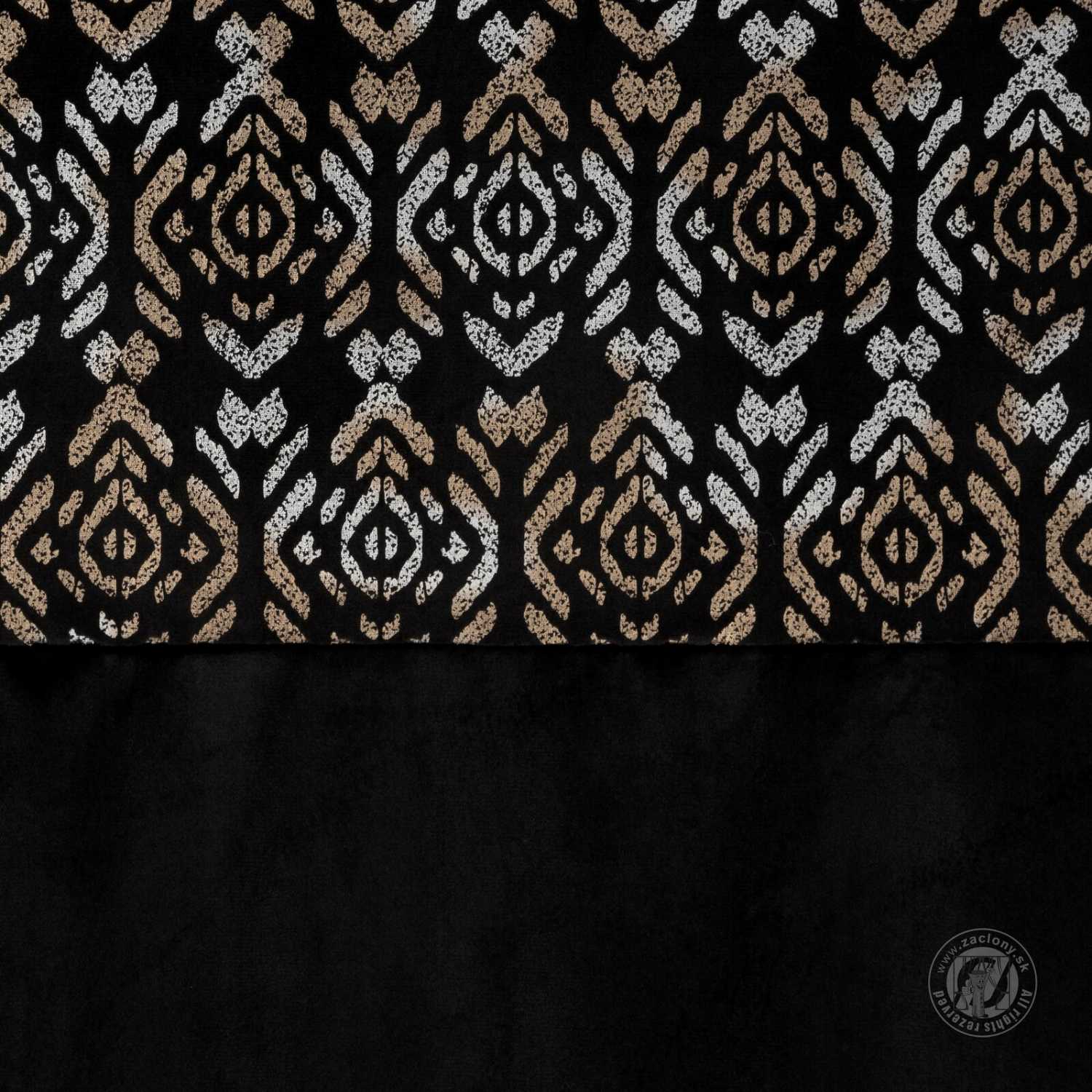 Záves LIZA na krúžkoch 140x250 cm čierny/zlatý