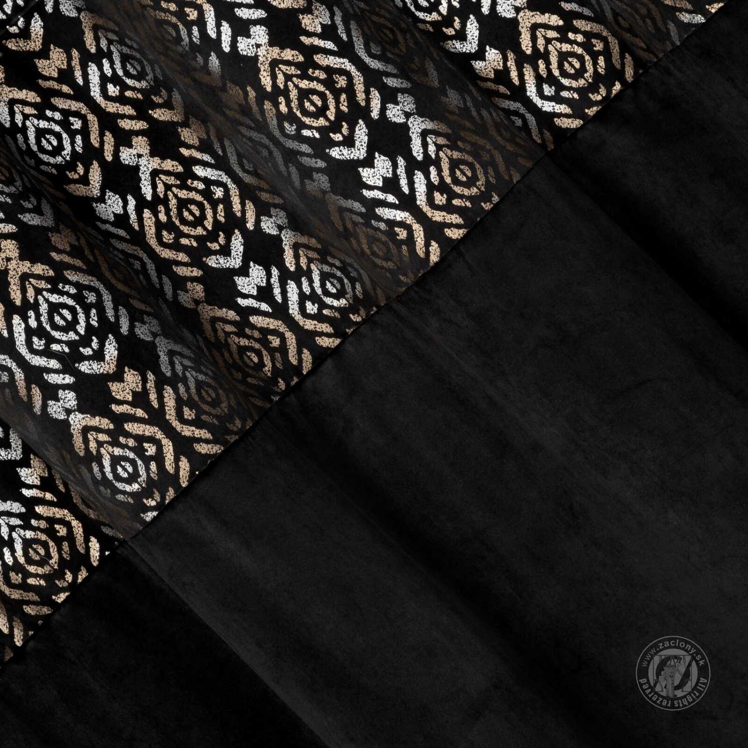 Záves LIZA na krúžkoch 140x250 cm čierny/zlatý