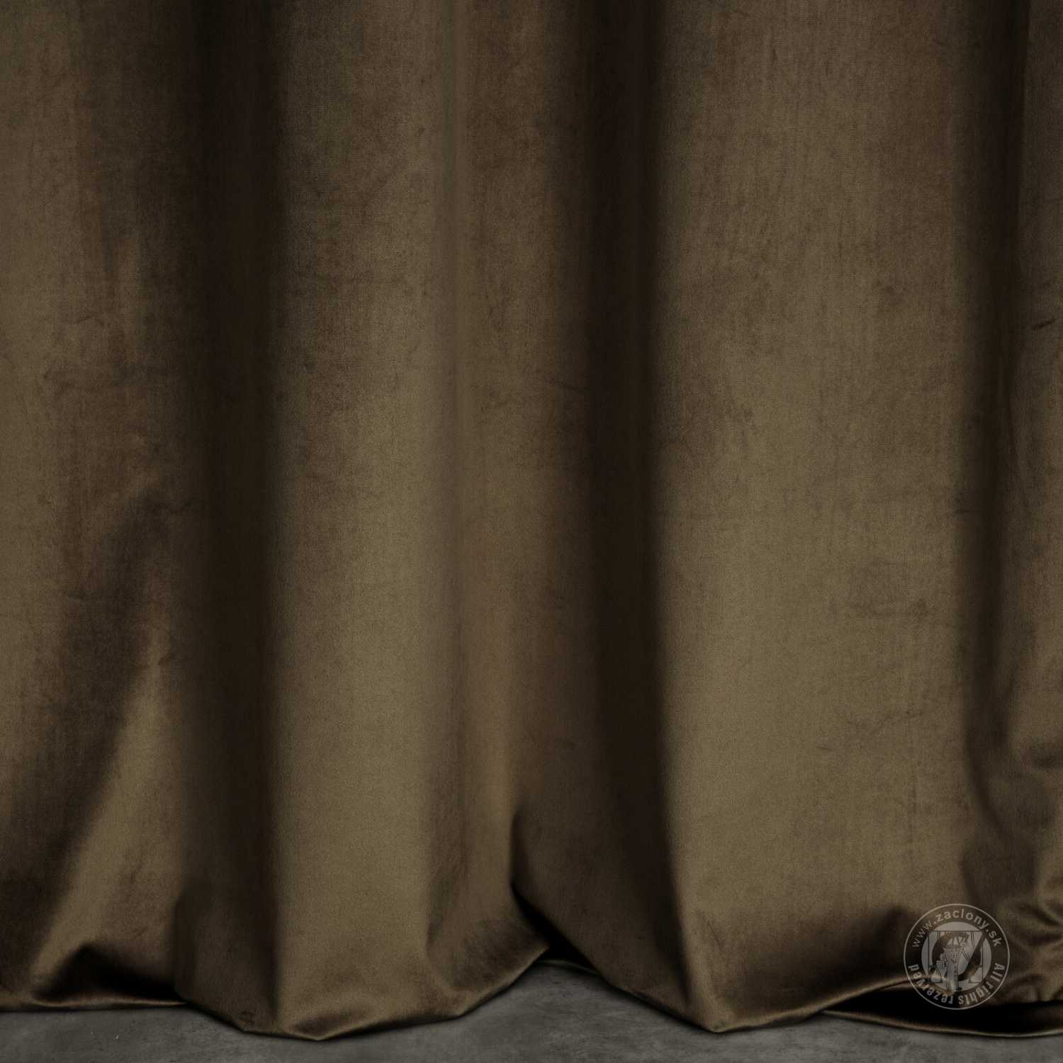 Záves LIZA na krúžkoch 140x250 cm svetlohnedý/zlatý