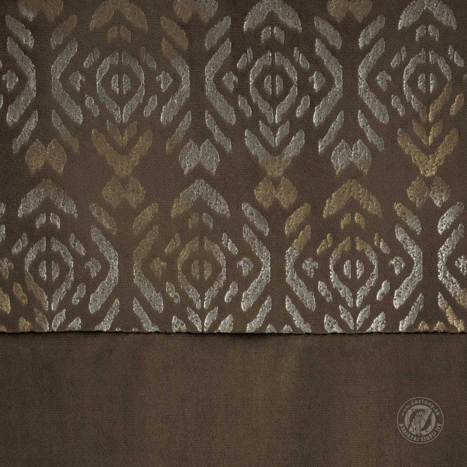 Záves LIZA na krúžkoch 140x250 cm svetlohnedý/zlatý