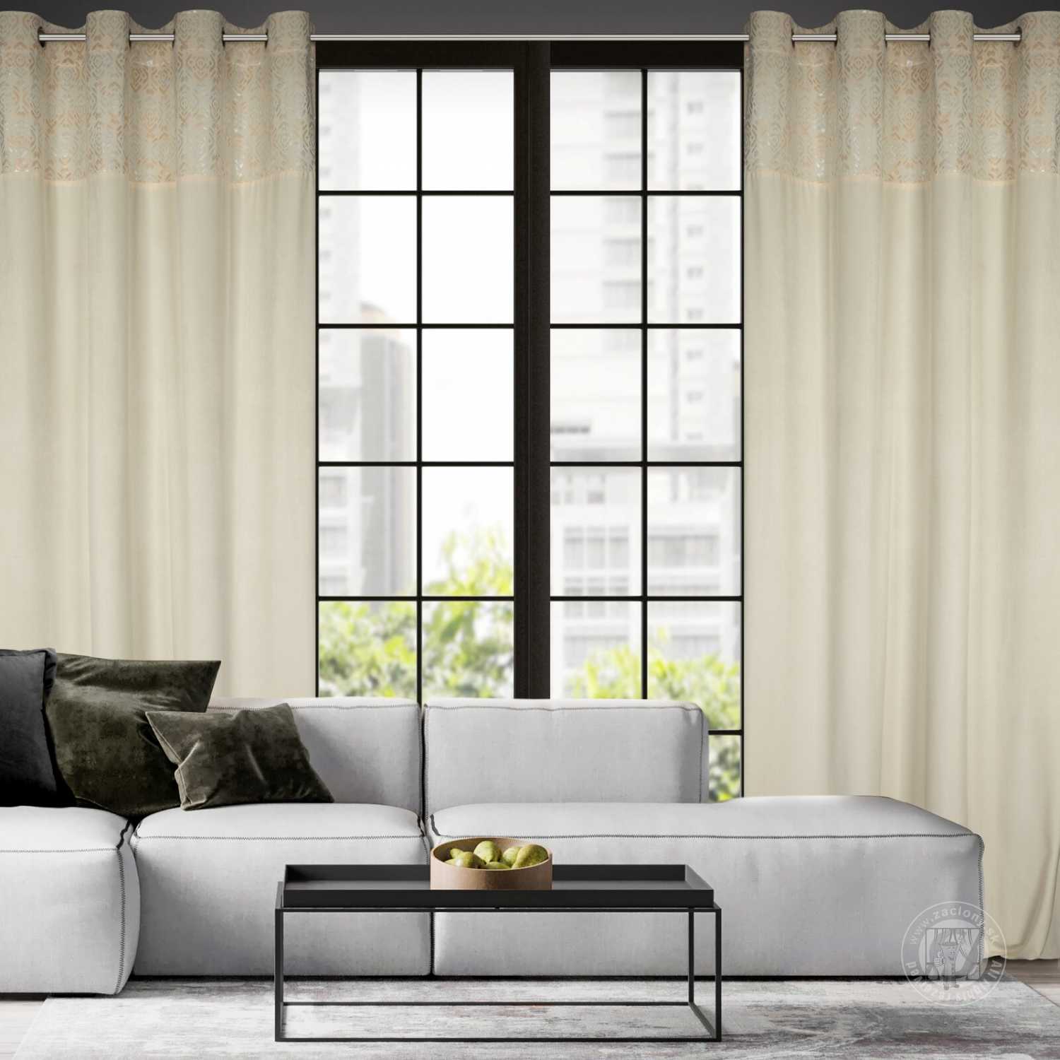 Záves LIZA na krúžkoch 140x250 cm krémový/zlatý