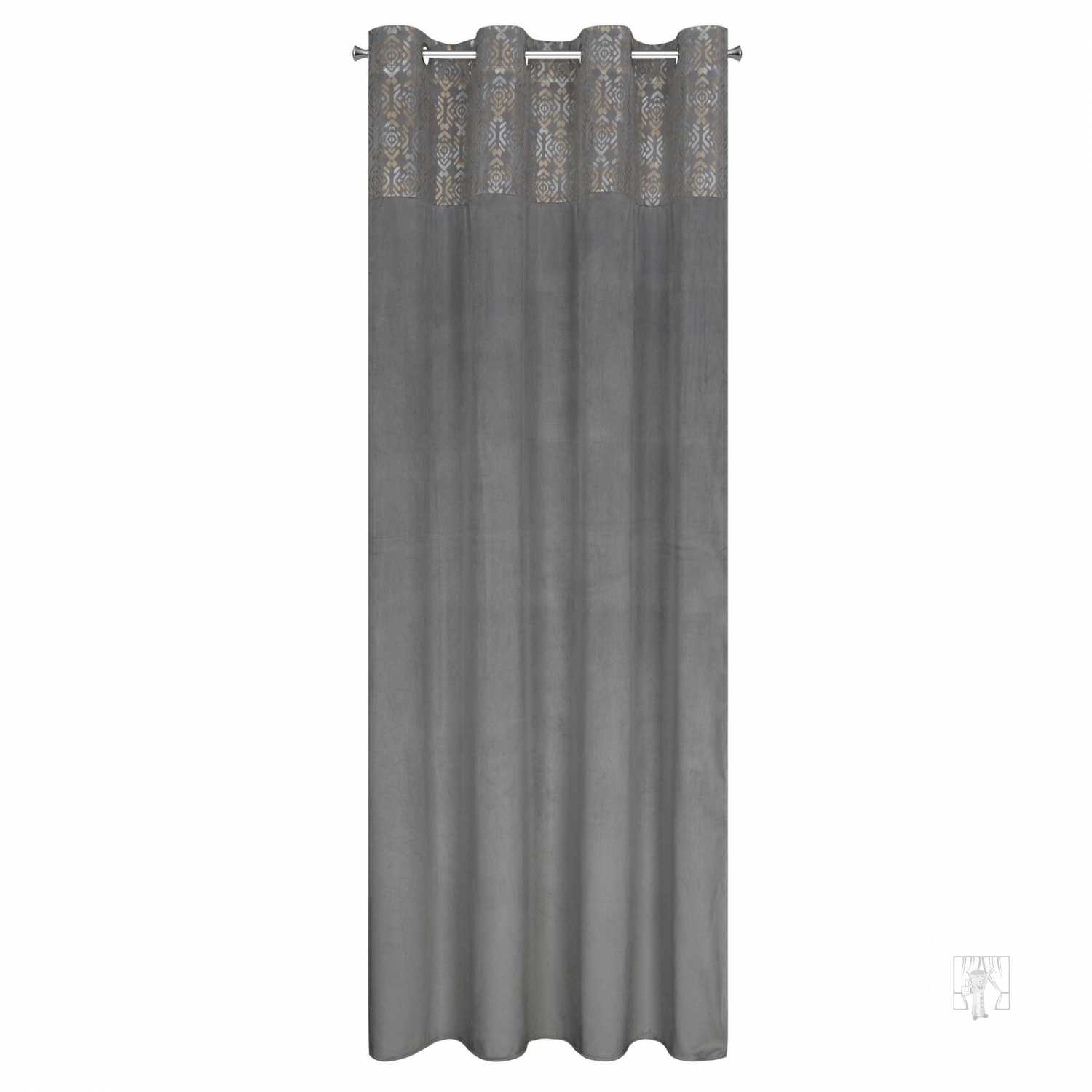 Záves LIZA na krúžkoch 140x250 cm oceľový/zlatý