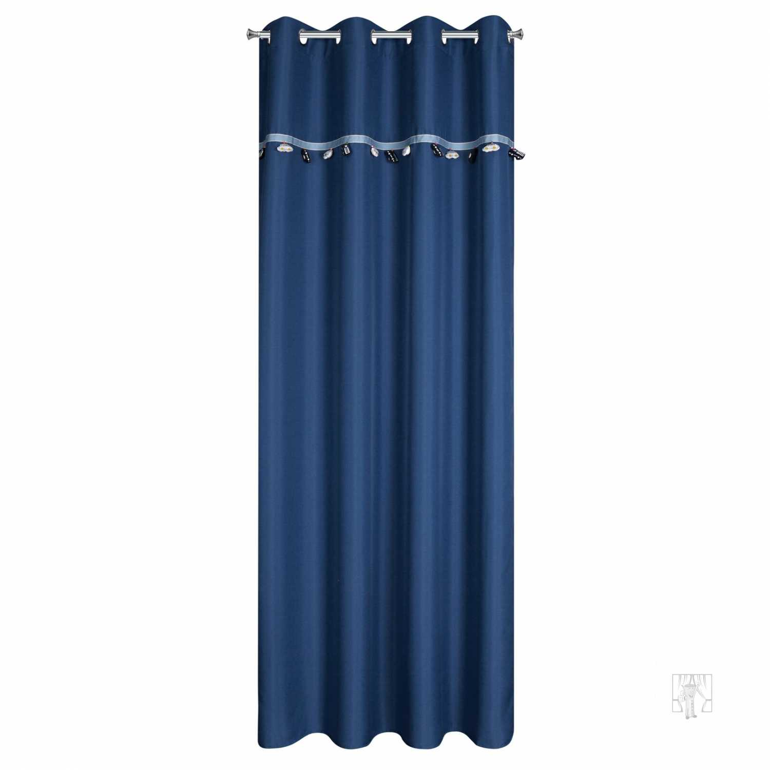 Záves CAR na krúžkoch 140x250cm modrý s autíčkami