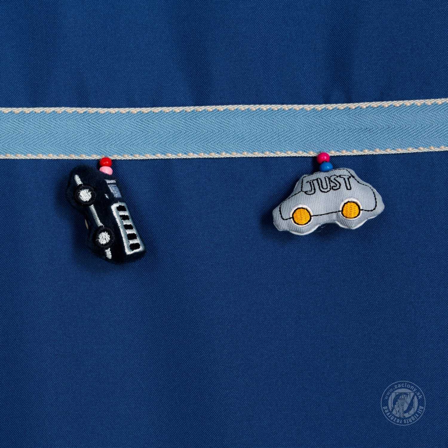 Záves CAR na krúžkoch 140x250cm modrý s autíčkami