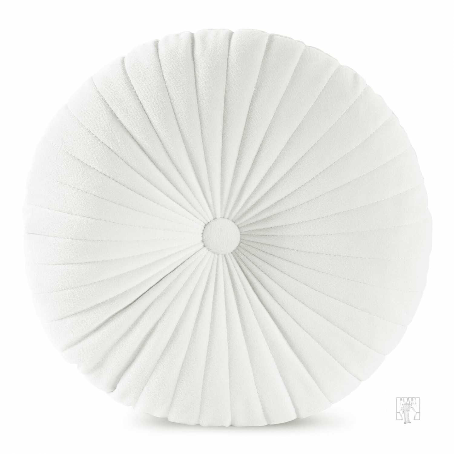 Okrúhly vankúš VELVET ∅ 40 cm biely