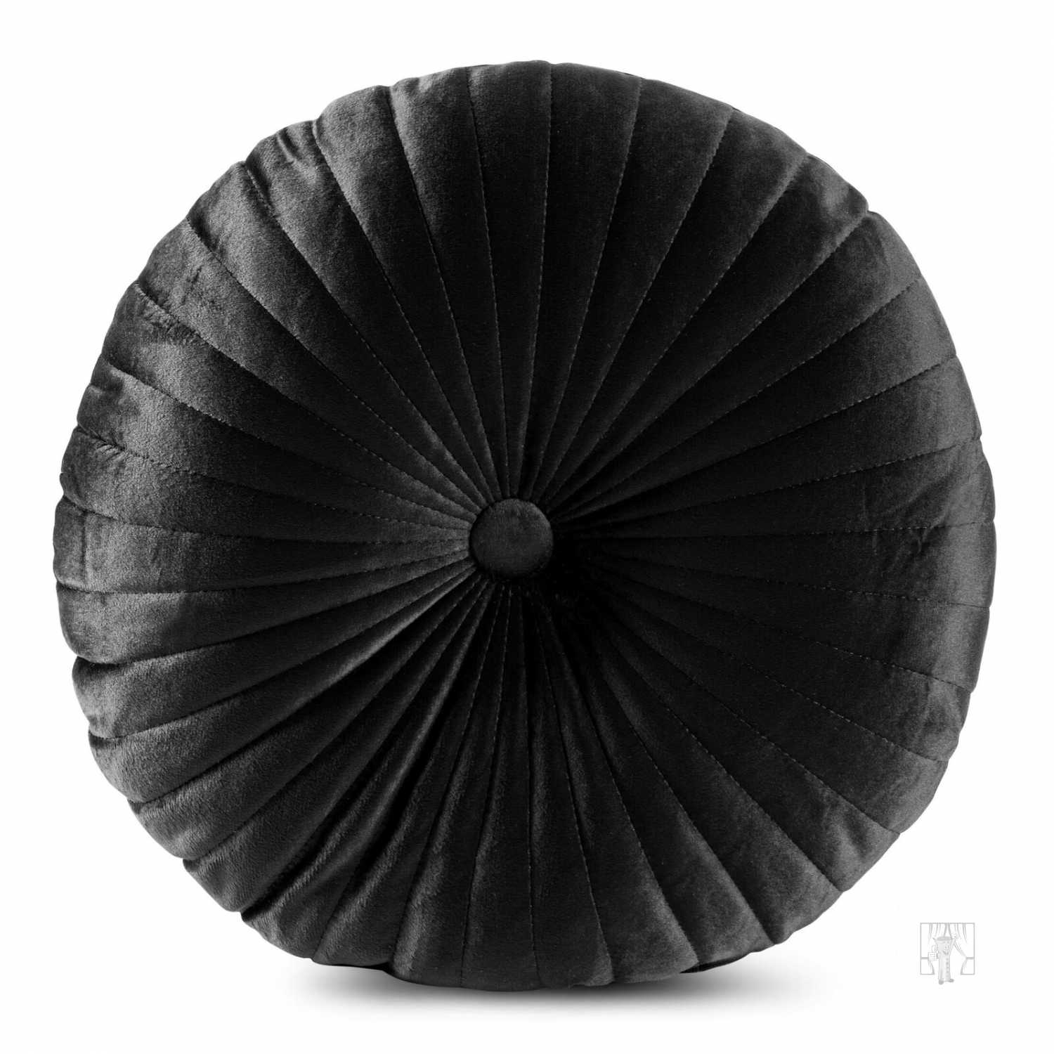 Okrúhly vankúš VELVET ∅ 40 cm čierny