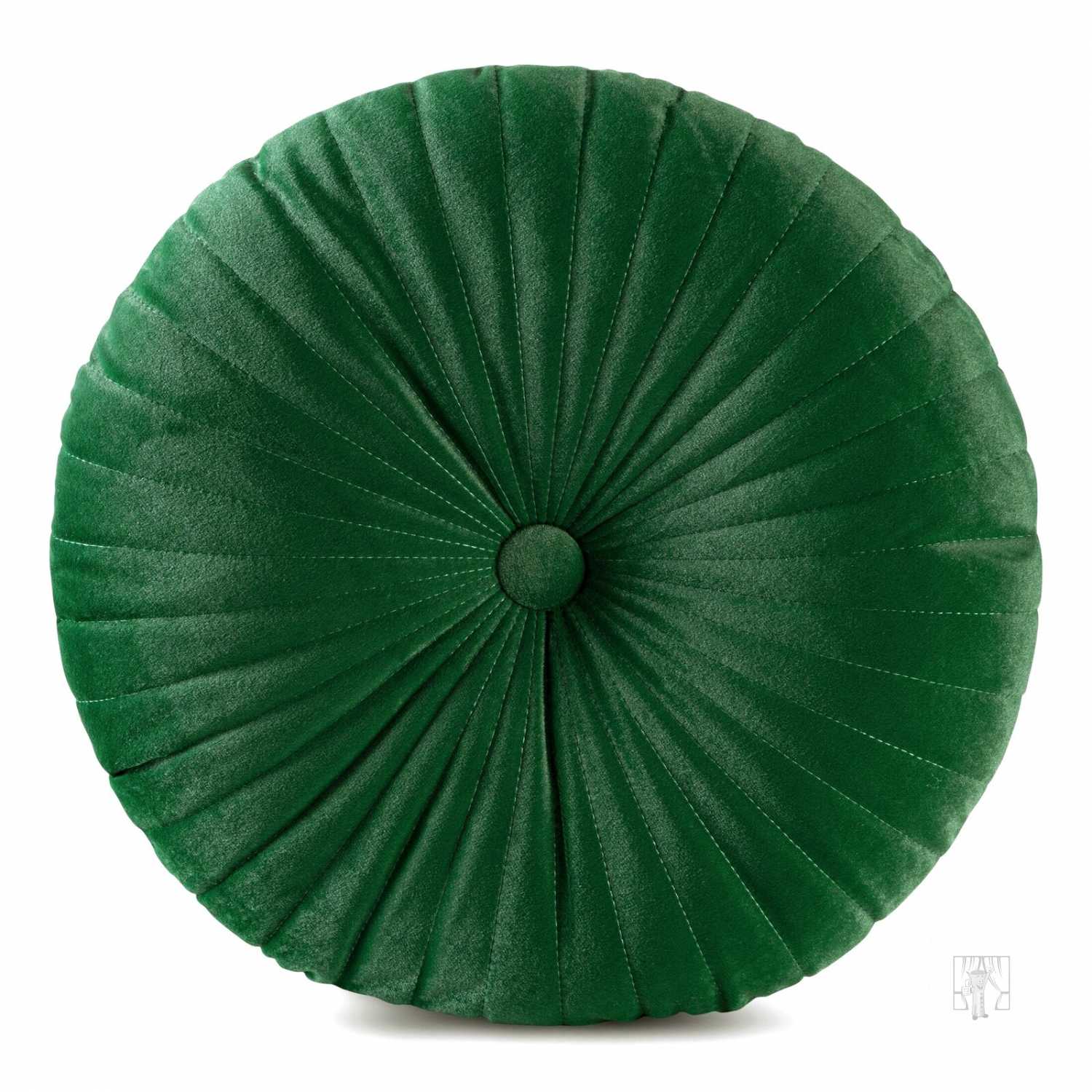 Okrúhly vankúš VELVET ∅ 40 cm zelený