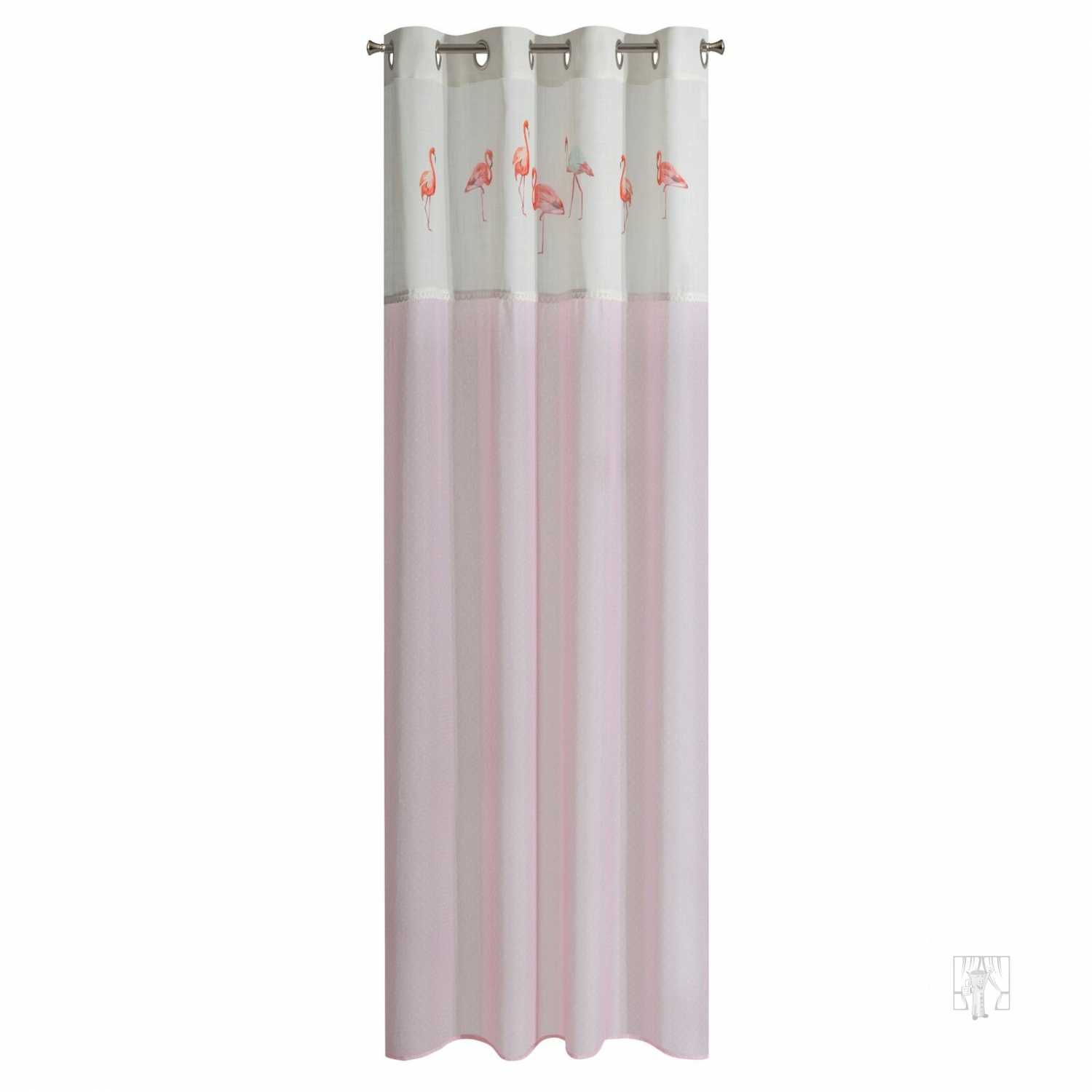 Záves FLAMINGO na krúžkoch 140x250 cm ružový/biely