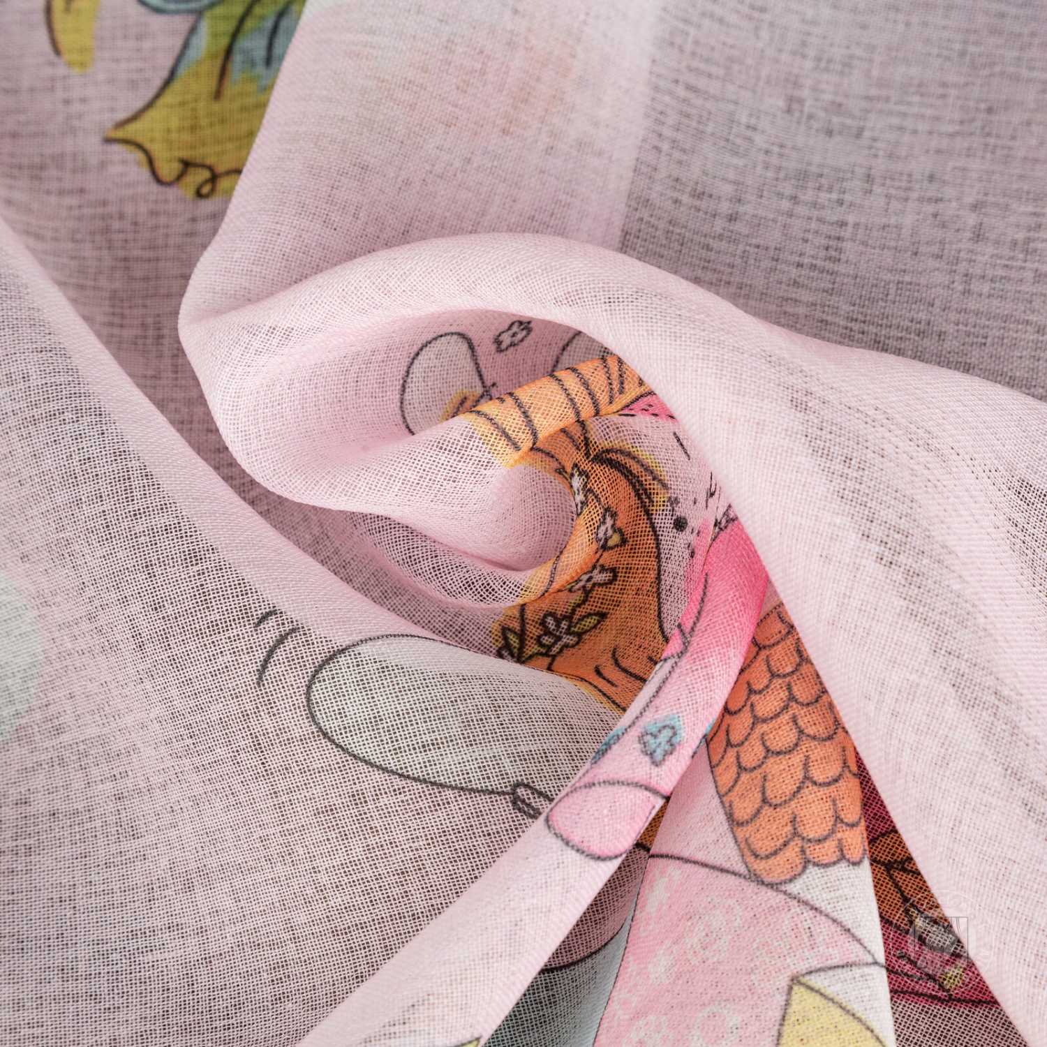 Záves POLLY na krúžkoch 140x250 cm ružový/farebný