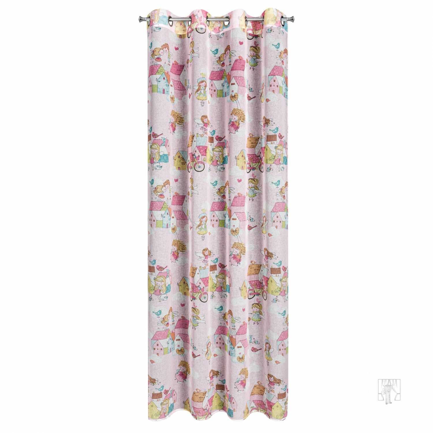 Záves POLLY na krúžkoch 140x250 cm ružový/farebný