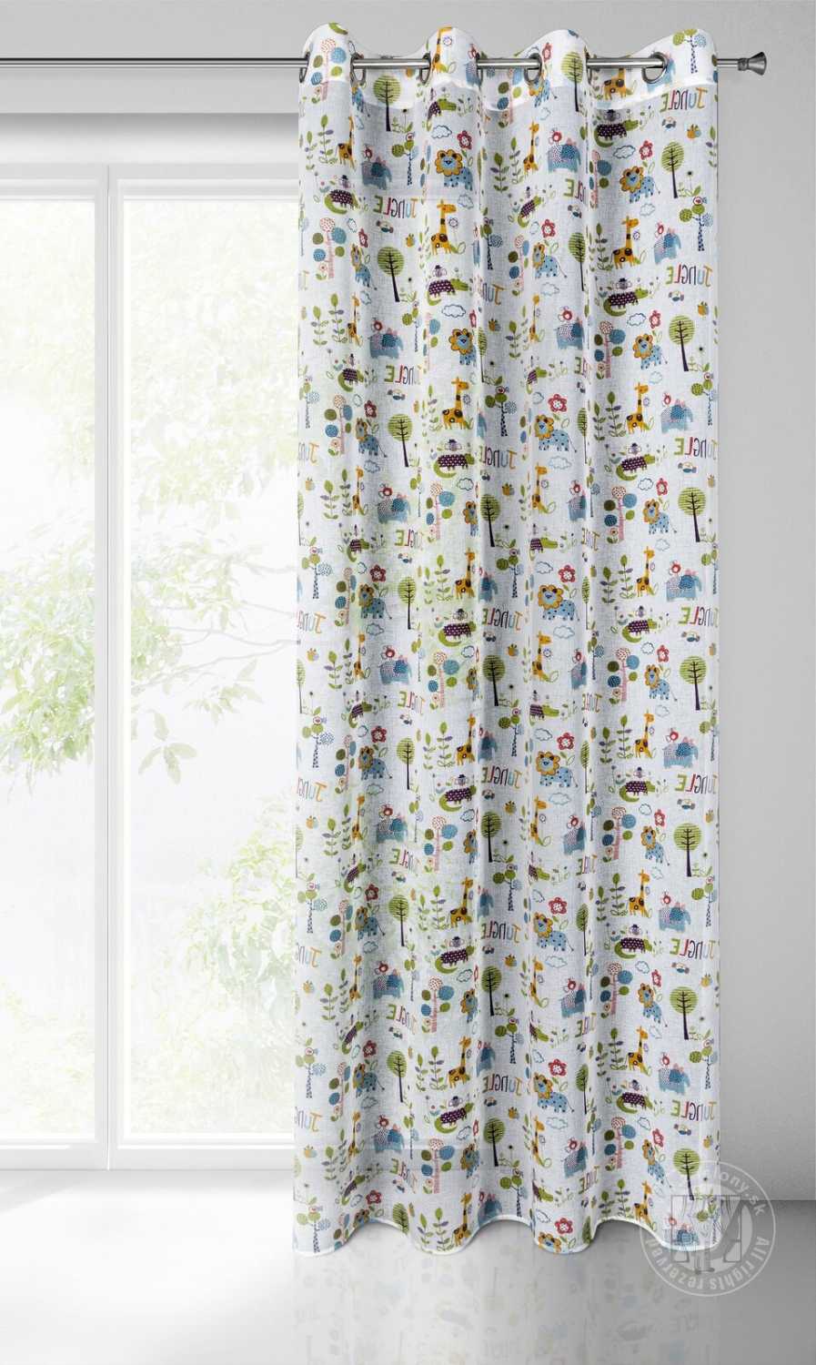 Záves BILLY na krúžkoch 140x250 cm biely/farebný