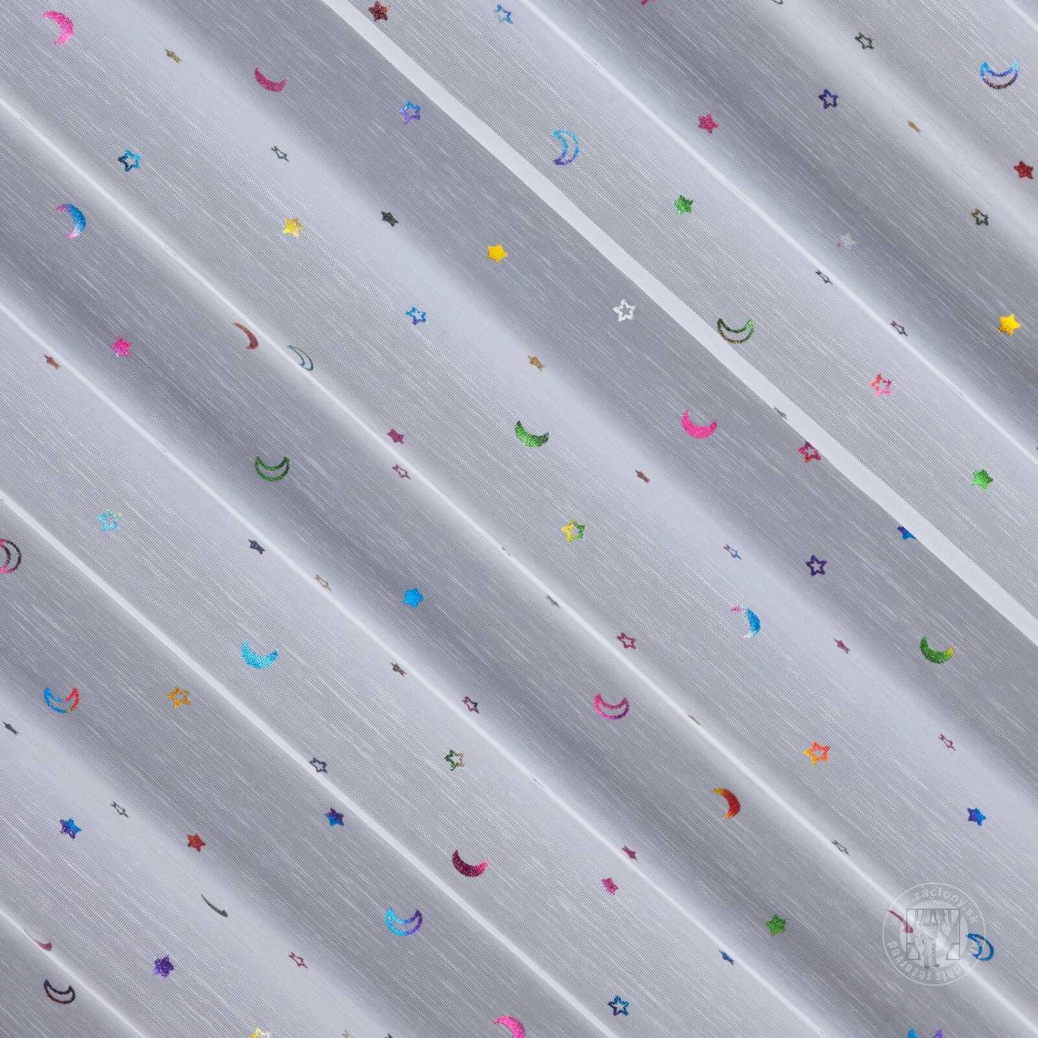 Záclona metráž ADEN/ETA biela s hviezdami 300cm