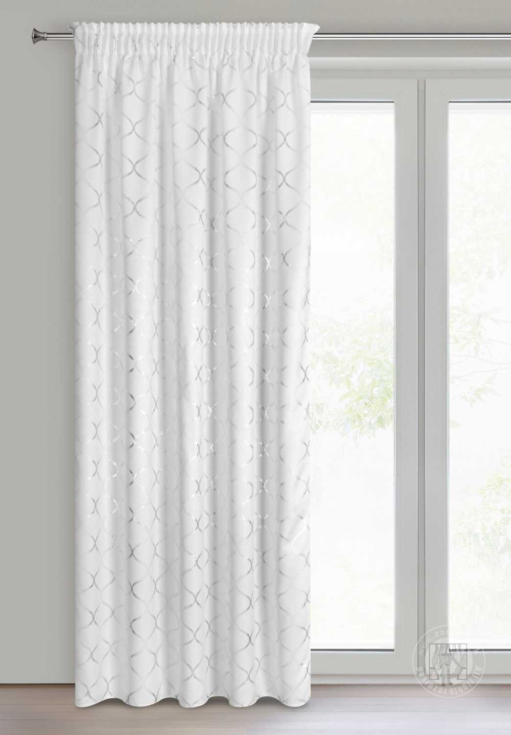  Záves MILI na páske 140x270 cm biely/strieborný