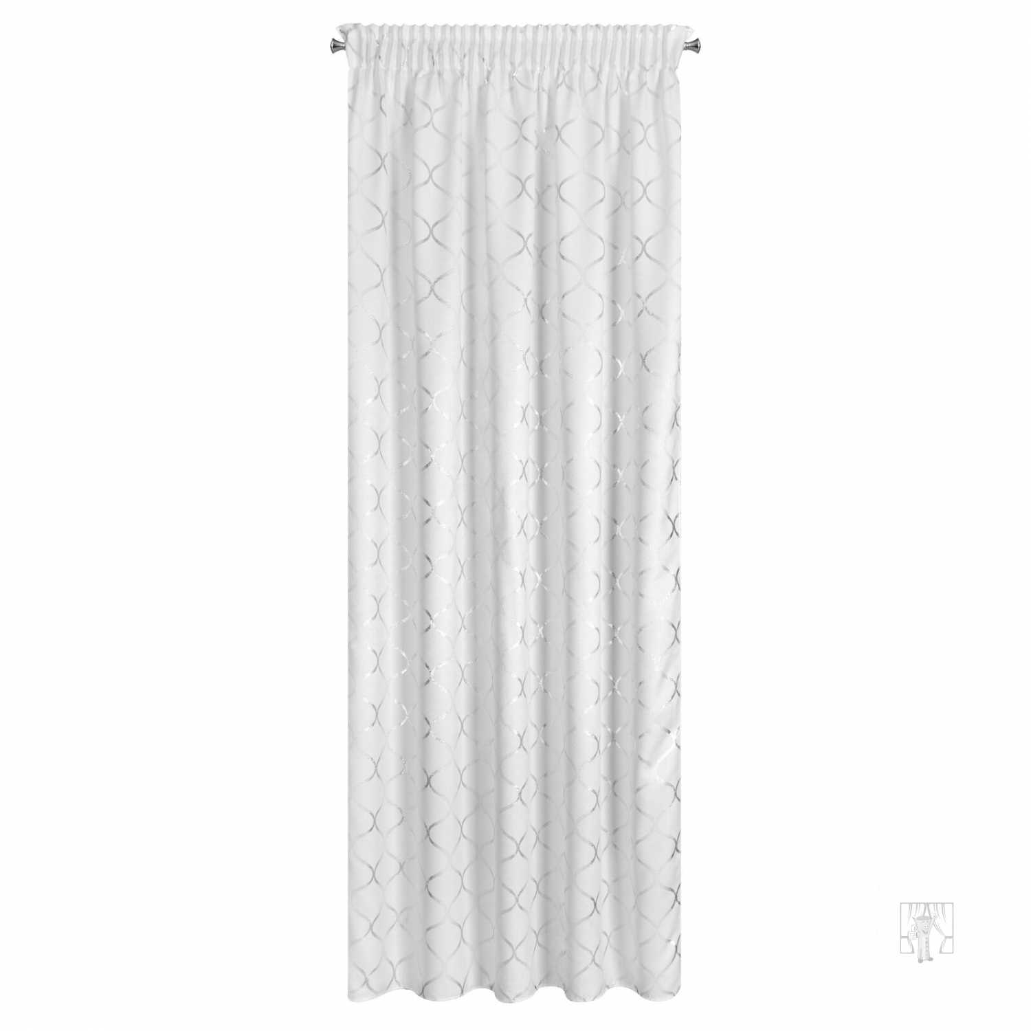  Záves MILI na páske 140x270 cm biely/strieborný