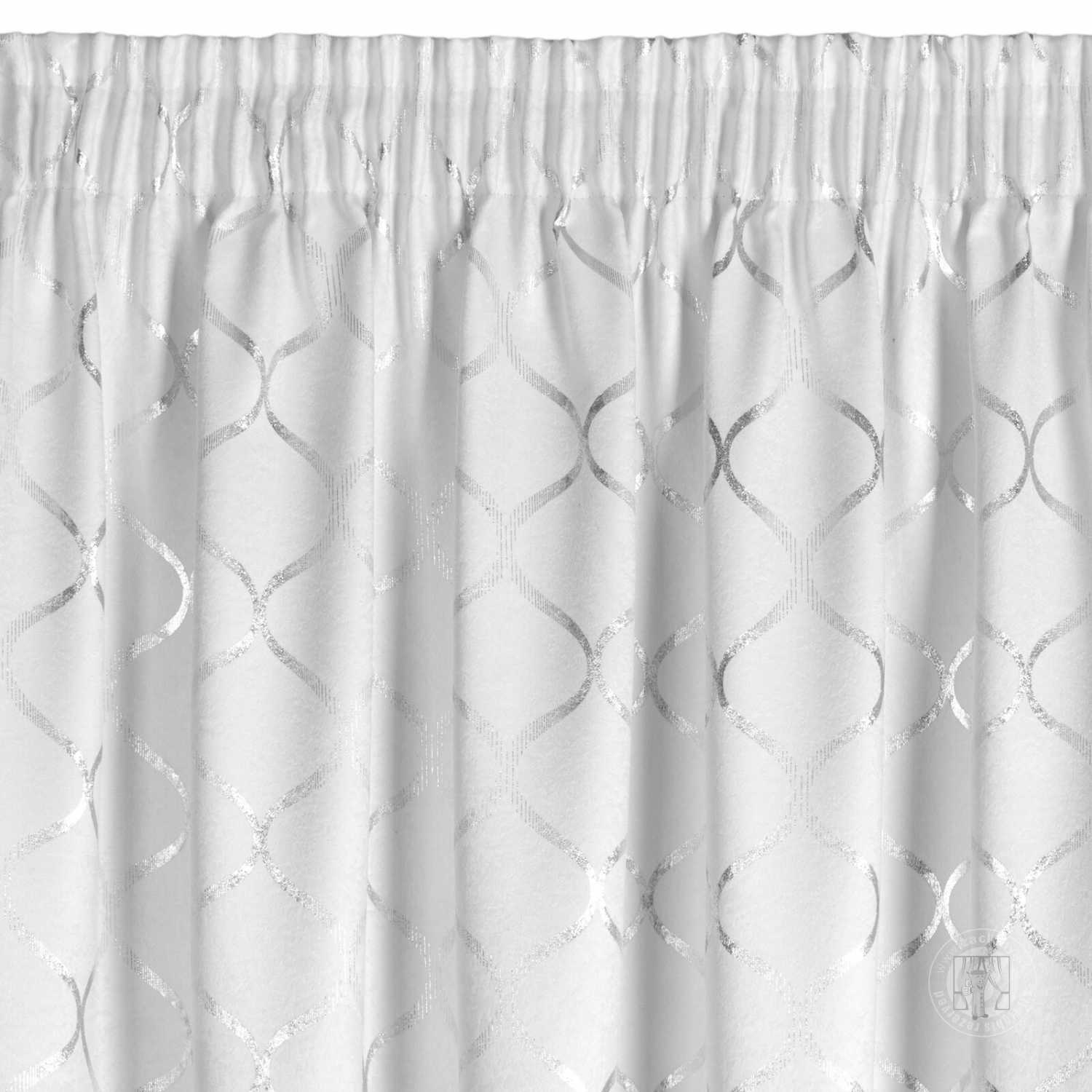  Záves MILI na páske 140x270 cm biely/strieborný