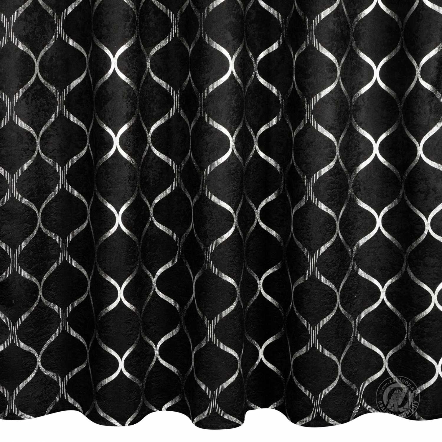 Záves MILI na páske 140x270 cm čierny/strieborný