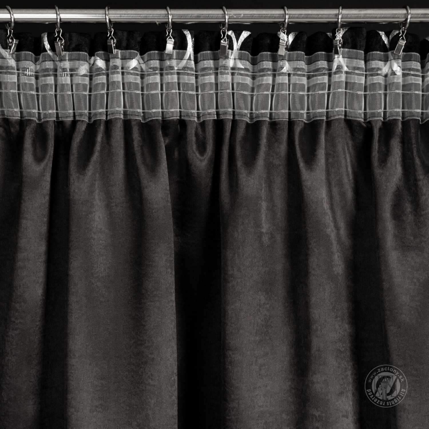 Záves MILI na páske 140x270 cm čierny/strieborný