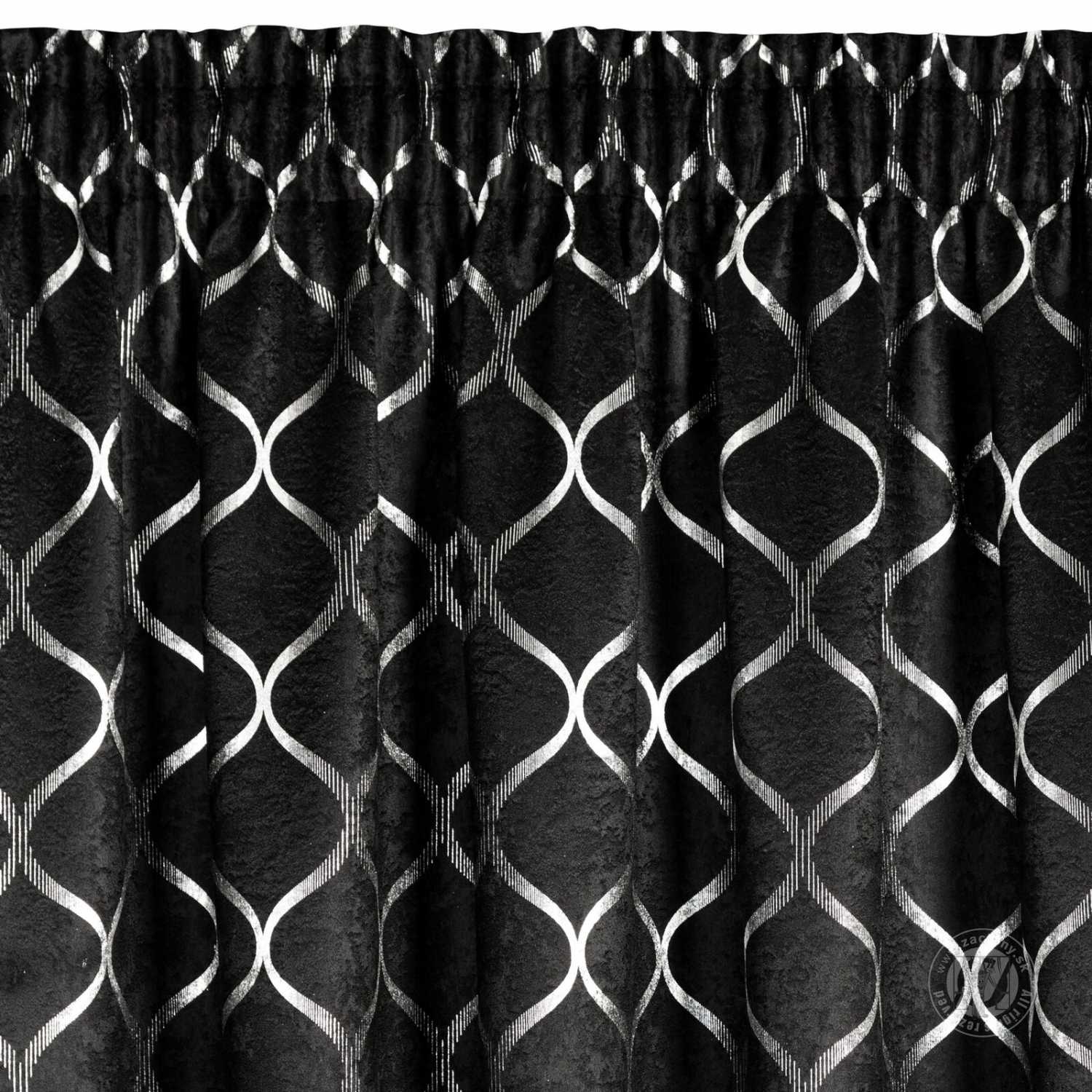 Záves MILI na páske 140x270 cm čierny/strieborný