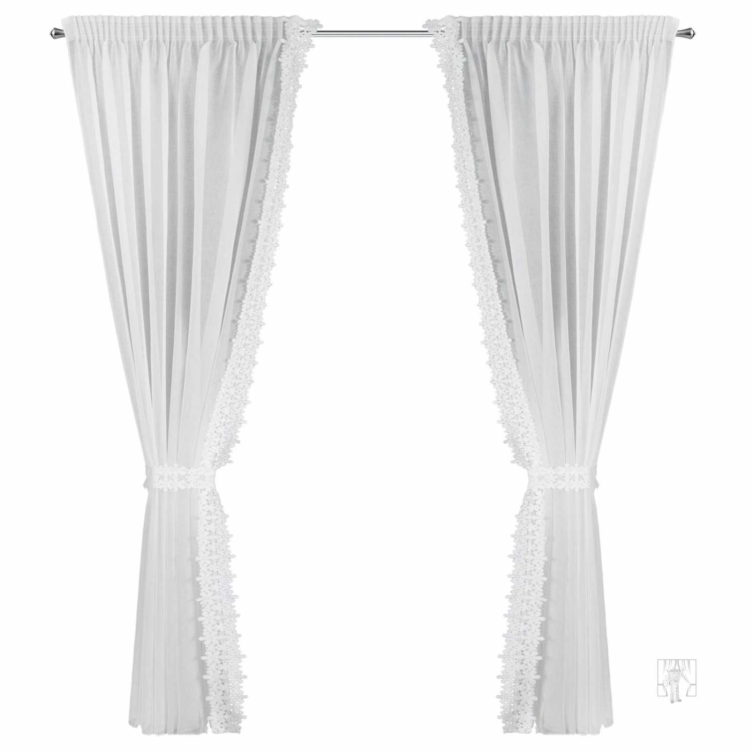 Záclona KAJA na páske 140x270 cm biela, set