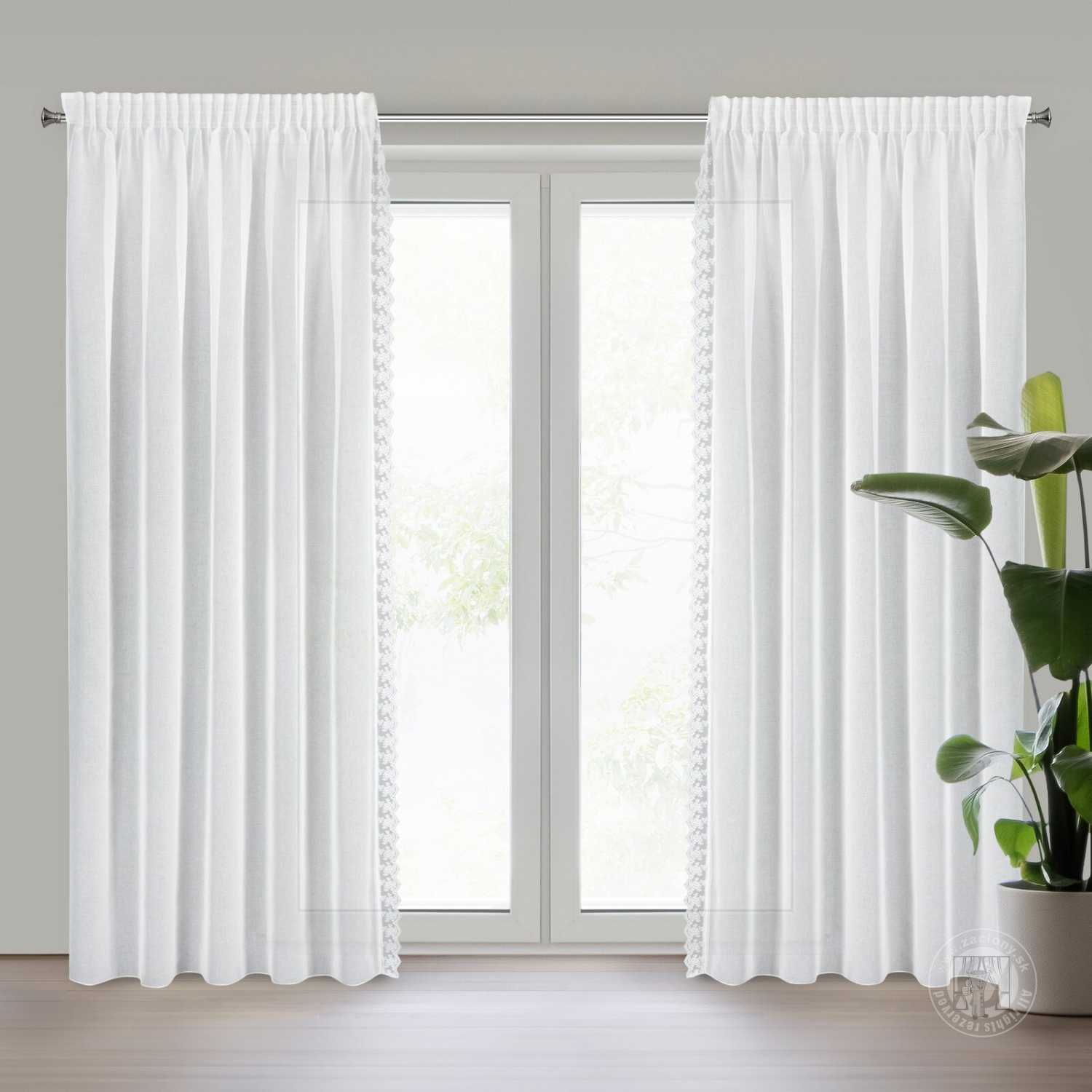Záclona SUZAN na páske 140x270 cm biela, set