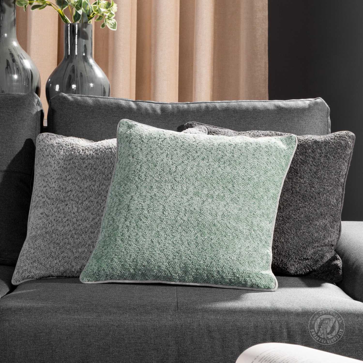 Obliečka na vankúš SZENIL 45x45 oceľová