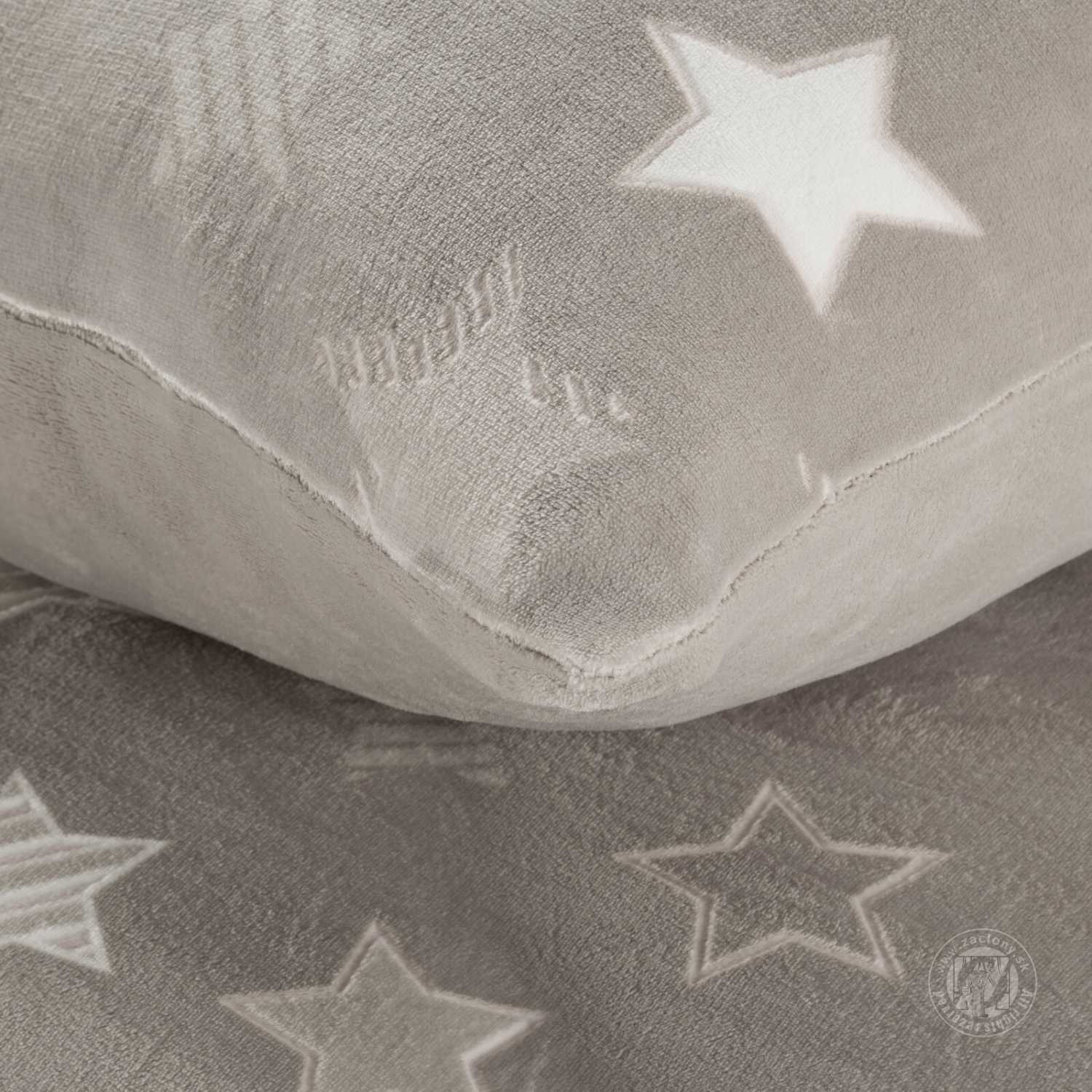 Posteľná bielizeň flísová FLANO s hviezdami 140x200cm + 70x90cm, béžová