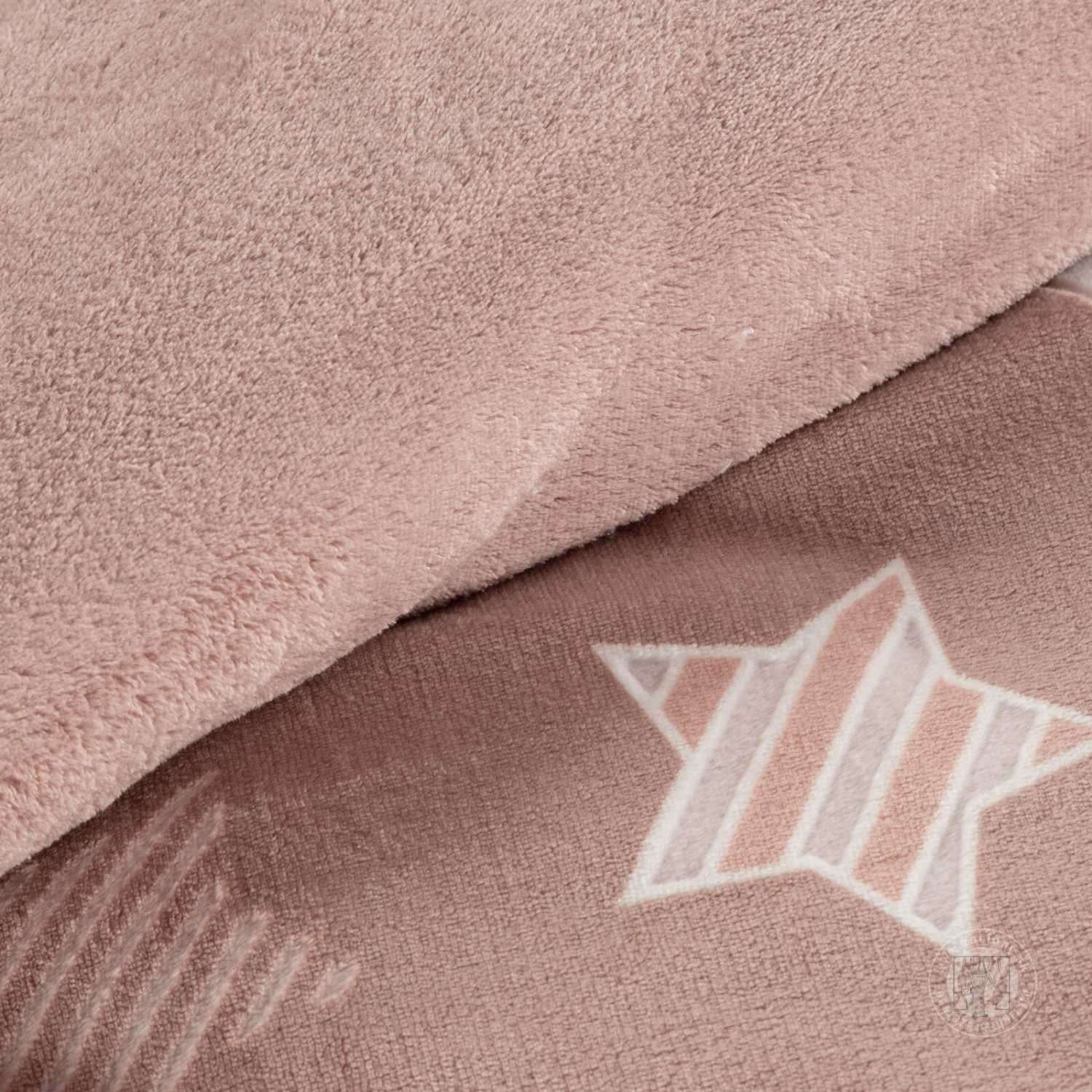 Posteľná bielizeň flísová FLANO s hviezdami 140x200cm + 70x90cm, púdrová