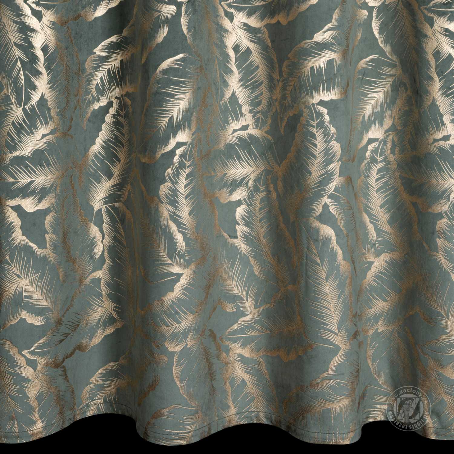 Záves MILENA na krúžkoch 140x250 cm mätový/šampanský