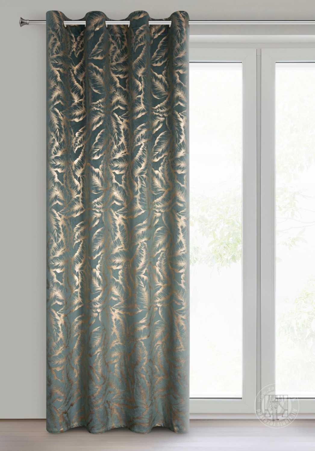 Záves MILENA na krúžkoch 140x250 cm mätový/šampanský