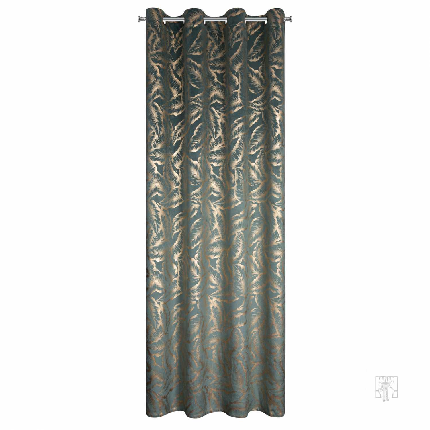 Záves MILENA na krúžkoch 140x250 cm mätový/šampanský